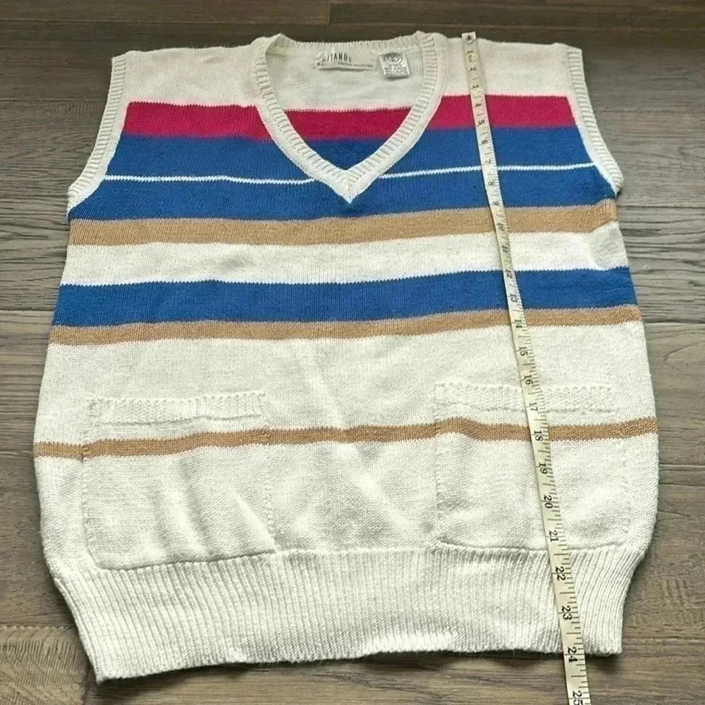 🔥Gitano🔥 | Vintage striped knit sweater vest with pockets - Picture 6 of 7